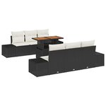 vidaXL Ensemble de canapé de jardin 7 Pièces Noir Poly rotin
