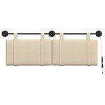 vidaXL Tête de lit suspendue Avec lumière LED Crème Tissu