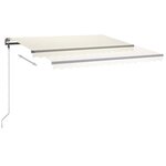 vidaXL Auvent manuel rétractable avec LED 400x300 cm Crème