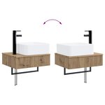 vidaXL Basin de lavage mural Chêne artisanal 50 x 41 x 39 cm