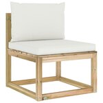 vidaXL Salon de jardin 6 Pièces avec coussins bois de pin imprégné