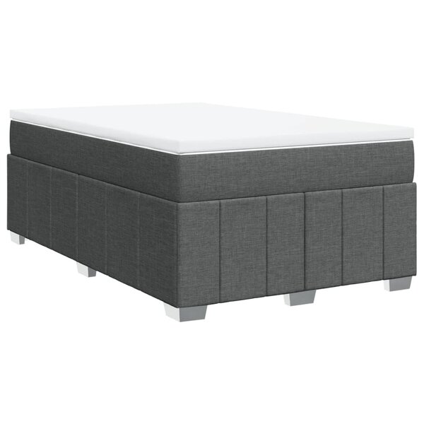 vidaXL Sommier à lattes de lit avec matelas gris foncé 120x190cm tissu