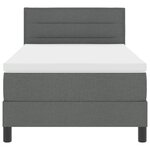 vidaXL lit à ressorts avec matelas & LED gris foncé 80x200 cm tissu