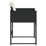 vidaXL Chaises de jardin lot de 4 avec coussins noir résine tressée