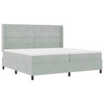 vidaXL Lit à Ressorts avec Matelas LED Gris clair 200 x 200 cm Velours