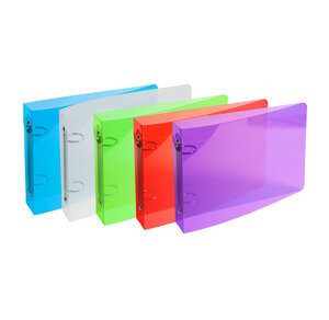 10 Classeurs pour fiches bristol 100x150 2 anneaux 25mm PP Crystal couleur aléatoire EXACOMPTA