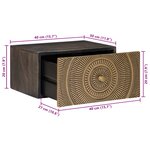 vidaXL Table de chevet faite main Marron café 40 x 30 x 20 cm