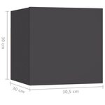 vidaXL Table de chevet Gris 30 5x30x30 cm Aggloméré