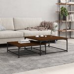 vidaXL Tables basses gigognes 2 Pièces chêne marron bois d'ingénierie