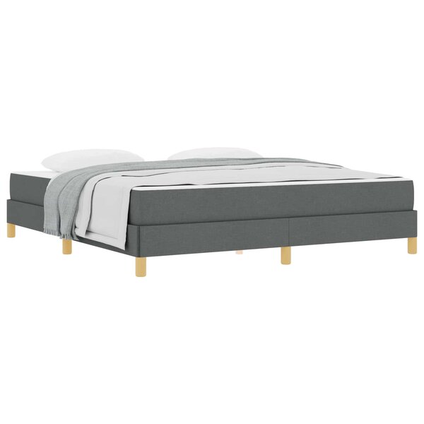 vidaXL Lit à ressorts avec matelas Gris foncé 180 x 200 cm tissu