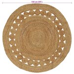 vidaXL Tapis de surface Naturel Ø 150 cm Jute