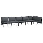 vidaXL Ensemble de canapé de jardin 6 pc Noir Acier