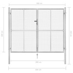 vidaXL Porte de jardin Acier galvanisé 306x250 cm Argenté