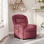 vidaXL Fauteuil de massage inclinable Rouge bordeaux Tissu