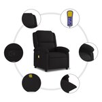 vidaXL Fauteuil de massage inclinable Noir Tissu