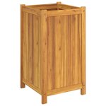vidaXL Jardinière avec doublure 42x42x75 cm bois massif d'acacia