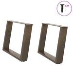 vidaXL Pieds de table basse en U  2 pièces  acier naturel  60 x (42-43) cm