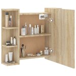 vidaXL Armoire à miroir avec LED Chêne sonoma 70x16 5x60 cm