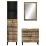 vidaXL Ensemble de meubles de salle de bain 3 Pièces bois manguier massif