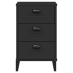 vidaXL Table de chevet VIKEN noir bois d'ingénierie