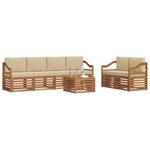 vidaXL Ensemble de canapés d'extérieur 7 pc Naturel et Beige