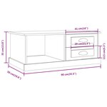 vidaXL Table basse Chêne sonoma 90x50x35 cm Bois d'ingénierie