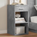 vidaXL Table de chevet gris béton 35x34x65 cm bois d'ingénierie