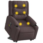 vidaXL Fauteuil inclinable de massage Marron foncé Tissu