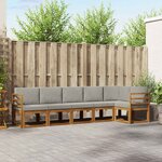 vidaXL Ensemble de canapés d'extérieur 6 Pièces Gris Naturel et Clair