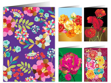 Lot de 10 cartes et enveloppes UNICEF - Tout en fleurs