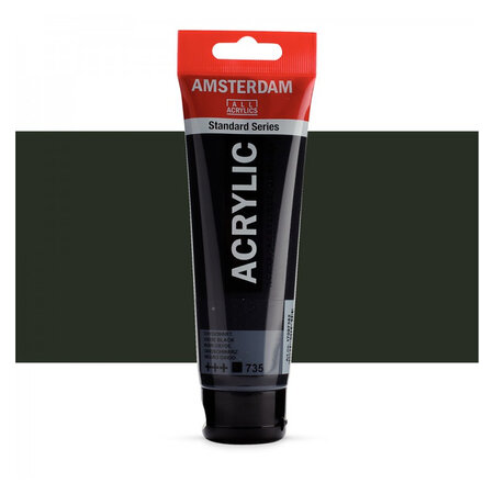 Tube de peinture acrylique - 120 ml - noir oxyde - amsterdam