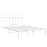 vidaXL Cadre de lit métal avec tête de lit blanc 135x190 cm