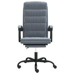 vidaXL Fauteuil inclinable de bureau Gris foncé Velours