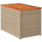 vidaXL Tables d'appoint de jardin 2 Pièces beige rotin bois massif