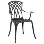 vidaXL Ensemble de salle à manger pour jardin 5 Pièces Noir Aluminium