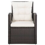 vidaXL Salon de jardin 5 Pièces avec coussins résine tressée marron