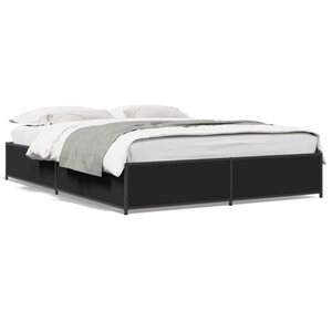 vidaXL Cadre de lit sans matelas noir 120x200 cm