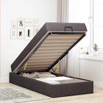 vidaXL Cadre de lit avec matelas Marron foncé 90 x 200 cm tissu