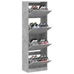 vidaXL Armoire à chaussures 4 tiroirs rabattables gris béton