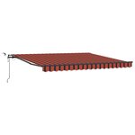 vidaXL Auvent Rétractable avec orange et marron 400 × 350 cm tissu