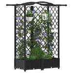 vidaXL Lit Élevé avec Treillis et Toit Noir 124 x 40 x 123 cm PP