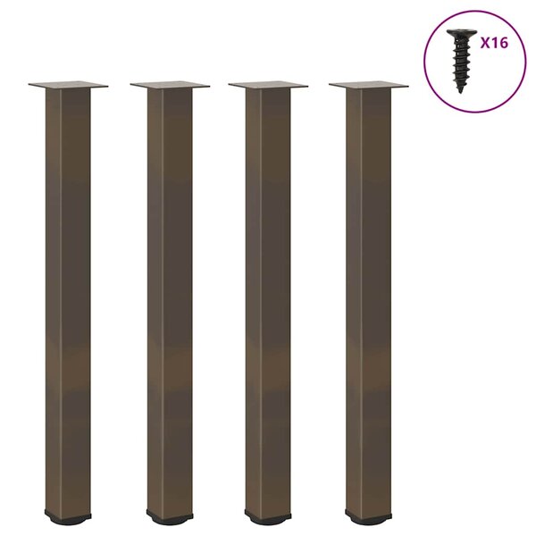 vidaXL Pieds de table de bar 4 pièces Acier naturel 90-92 cm Acier