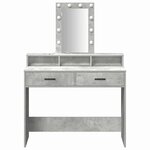 vidaXL Table de Toilette Gris 100 x 41 x 140 cm Bois d'ingénierie
