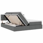 vidaXL Lit de rangement LED avec matelas Gris foncé 180 x 200 cm Tissu