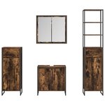 vidaXL Ensemble de mobilier de salle de bain avec tiroir Chêne fumé