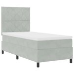 vidaXL Lit à ressorts avec matelas Gris clair 100 x 200 cm Velours