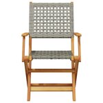 vidaXL Chaises de jardin pliantes lot de 8 gris poly rotin bois massif