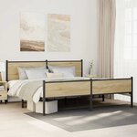 vidaXL Cadre de lit en métal sans matelas chêne sonoma 200x200 cm