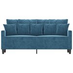 vidaXL Canapé à 2 places Bleu 140 cm Velours