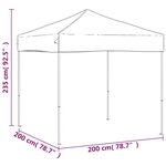 vidaXL Tente de réception pliable Anthracite 2x2 m